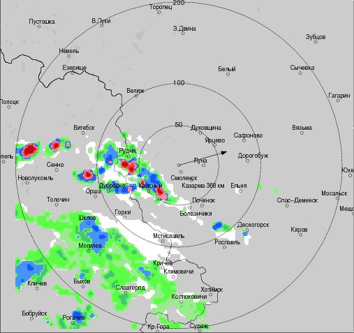 Ярцево смоленская область карта гроз и осадков