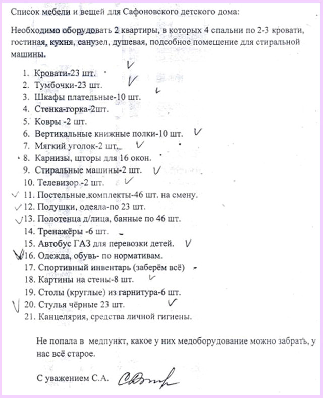 список
