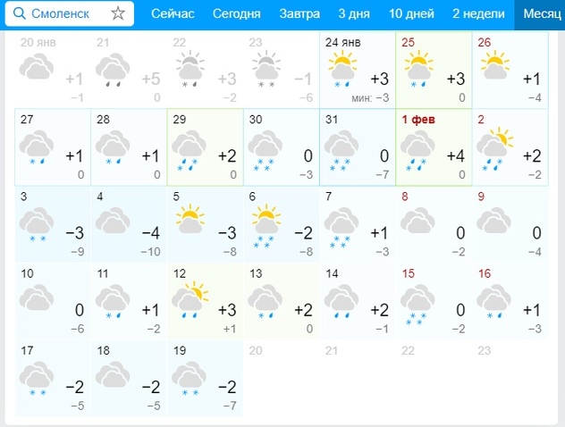 В субботу в Смоленске ожидается снег с дождём и гололёд