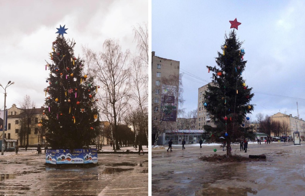 Новогоднюю елку в центре Смоленска похвалили за «верность традициям»