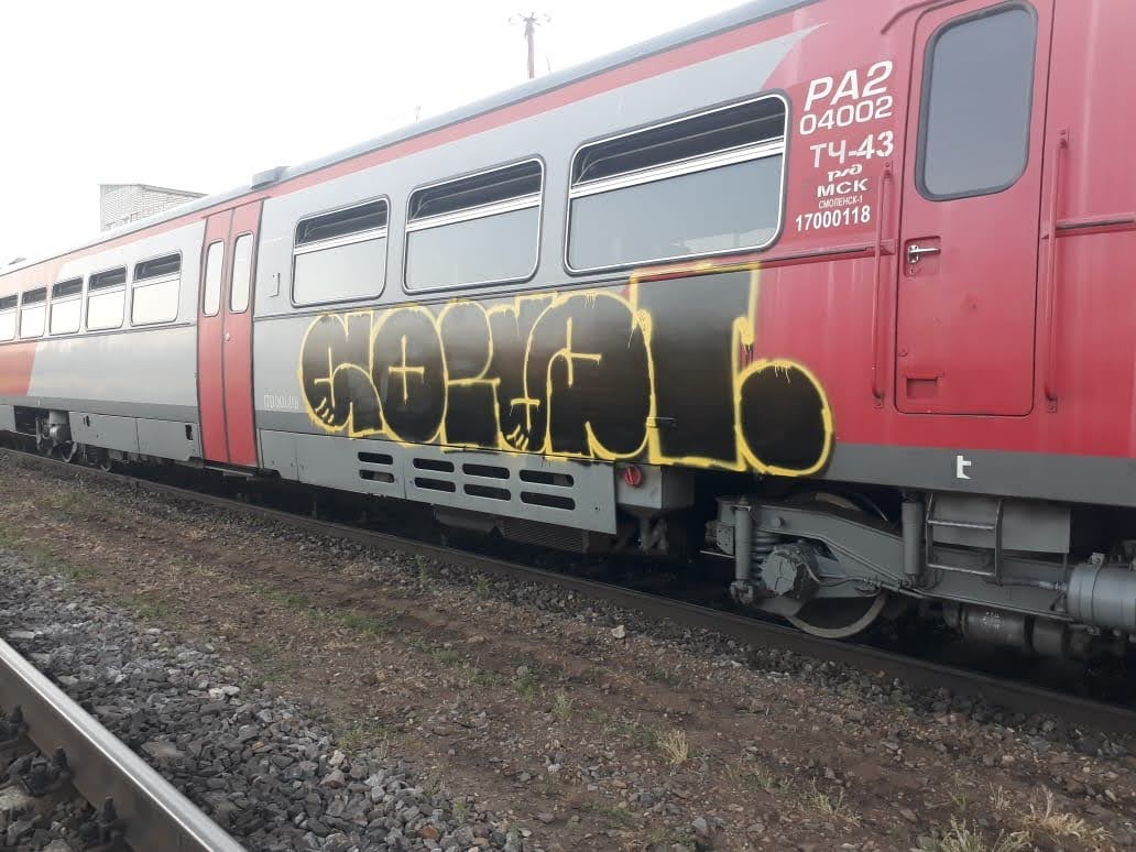Смоленские транспортные полицейские задержали юного вандала, расписавшего железнодорожный вагон