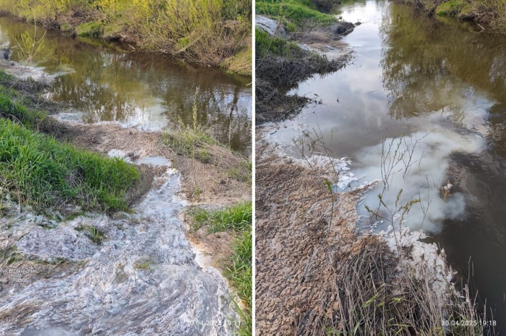 В реке Овсянке в Гагаринском округе появилась коричневая пена
