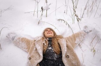 зима, снег, дубленка