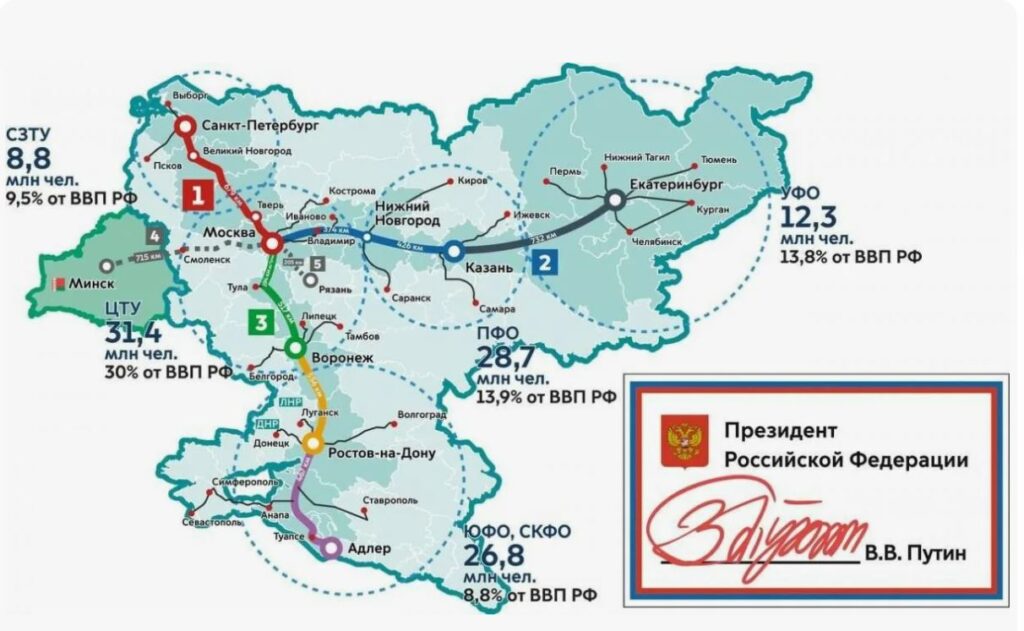 Владимир Путин поддержал проработку ВСМ Москва – Минск, которая должна пройти через Смоленск
