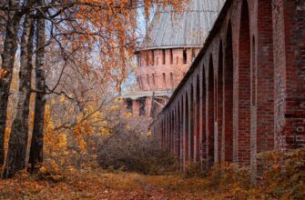 осень, Смоленск, центр, город, парк, улица, крепость, стена, крепостная, прясла, башня